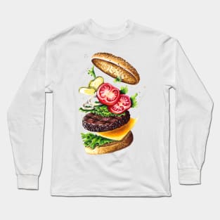 Tasty juicy hamburger Long Sleeve T-Shirt